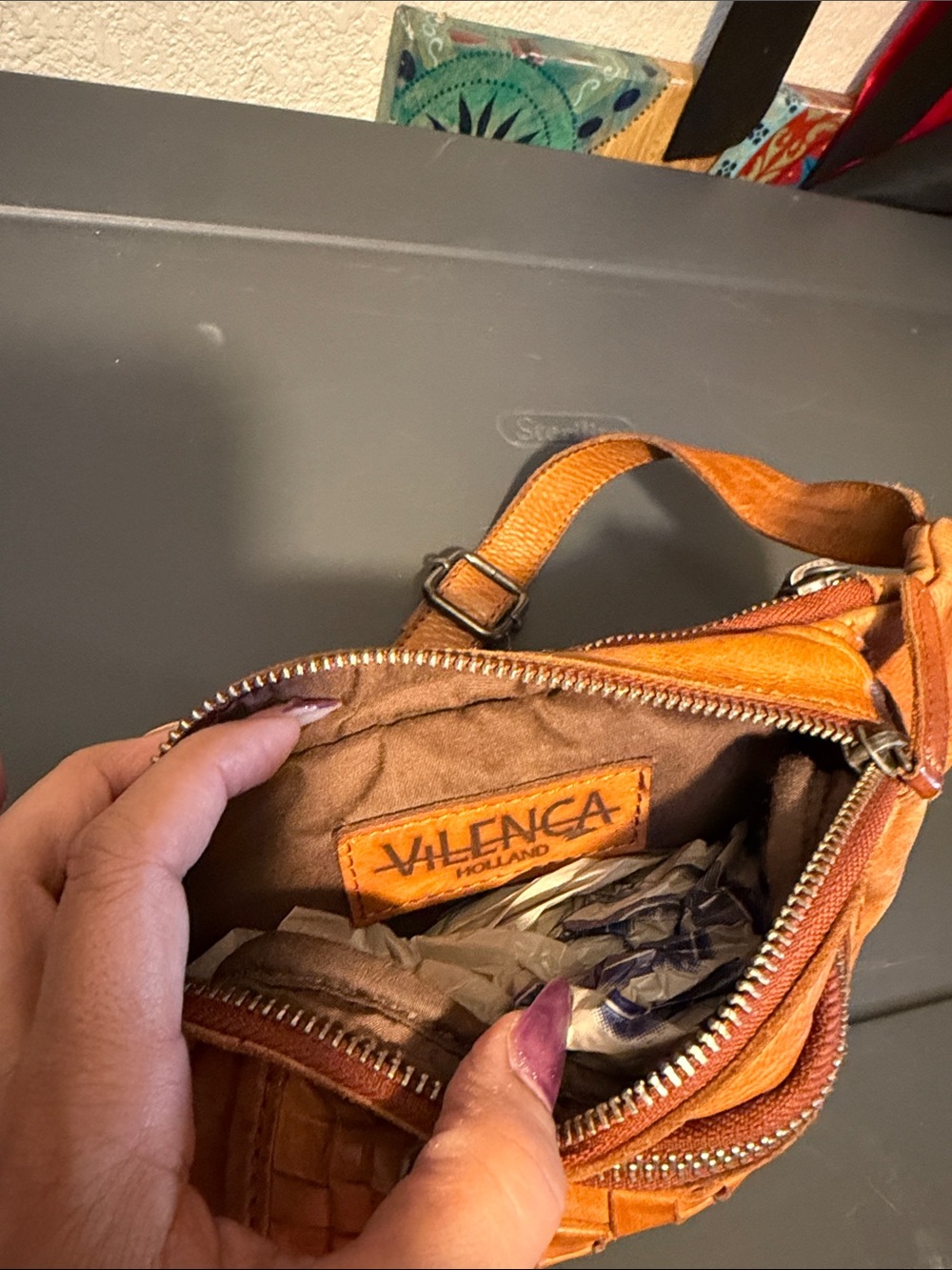Woven Leather Belt Bag in Tan - Picture 16 of 16